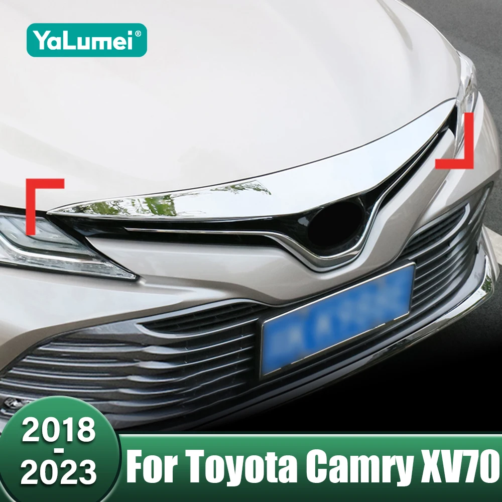 

Car Front Hood Bonnet Grill Grille Bumper Lip Molding Mesh Trim Cover For Toyota Camry XV70 LE XLE 2018 2019 2020 2021 2022 2023