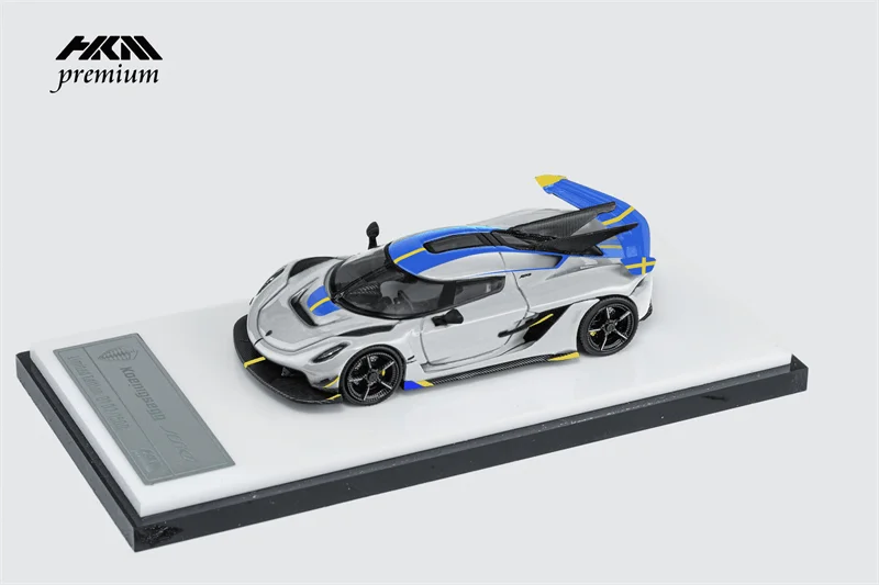 **Preorder** HKM Premium 1:64 Koenigseg Jesko Attack Glacier Blue Black limited999 Diecast Model Car