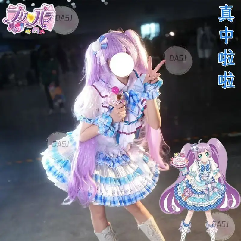 

2026 new anime clothing SUIT Pripara Cosplay clothes are really cheerleading blue and white ribbon singing clothes