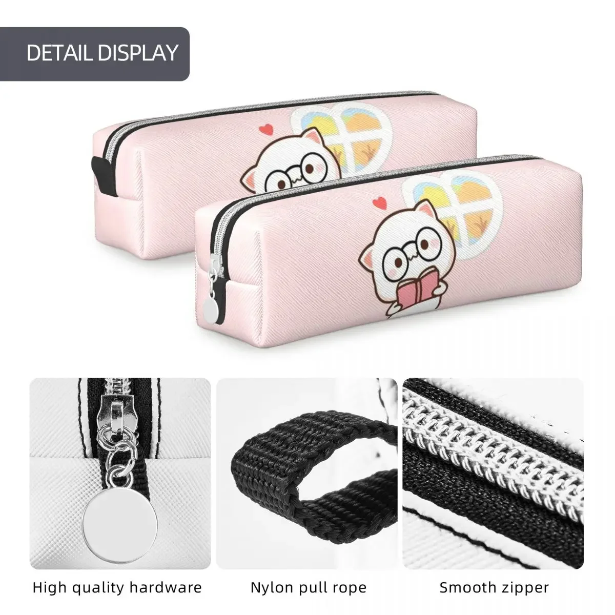 Classic Cute Mochi Peach Cat Pencil Case Kawaii Bear Pencil Box Pen Holder for Girl Boy Bag School Supplies Zipper Accessories