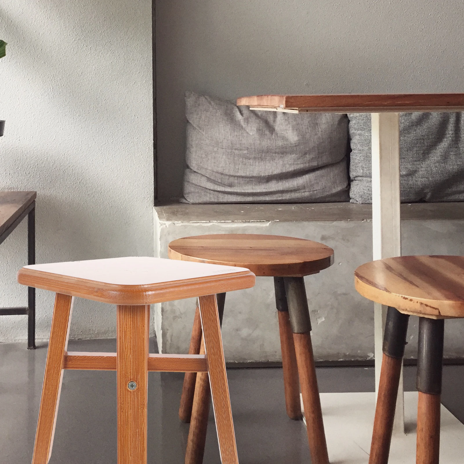 

Solid Wood Low 24cm Height Small Wooden Stool Living Room Bedroom Child Adult Shoe Changing Stool Home Decor Reusable