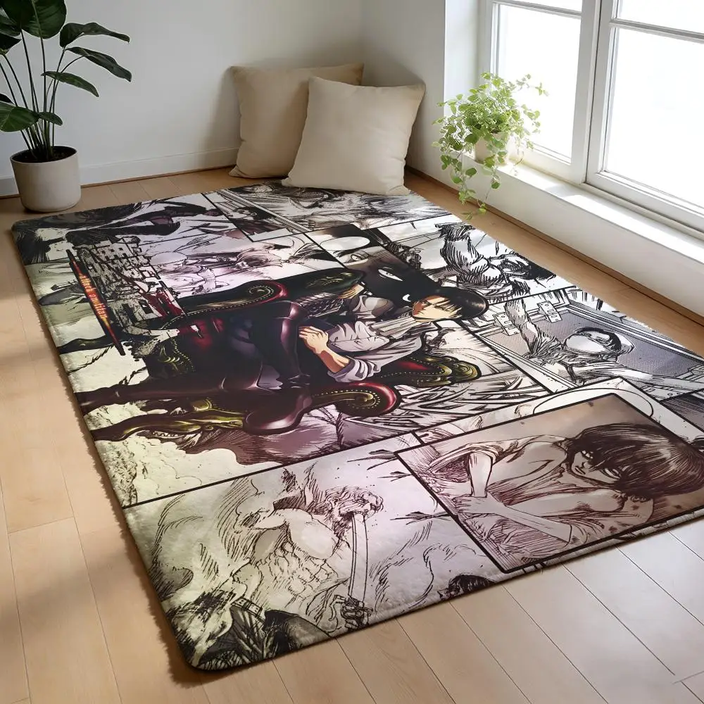 

Floor Mat Soft Flannel Rug Non-Slip Absorbent Mat for Bathroom Bedroom Home Decor Comics S-Shingeki NO K-Kyojin
