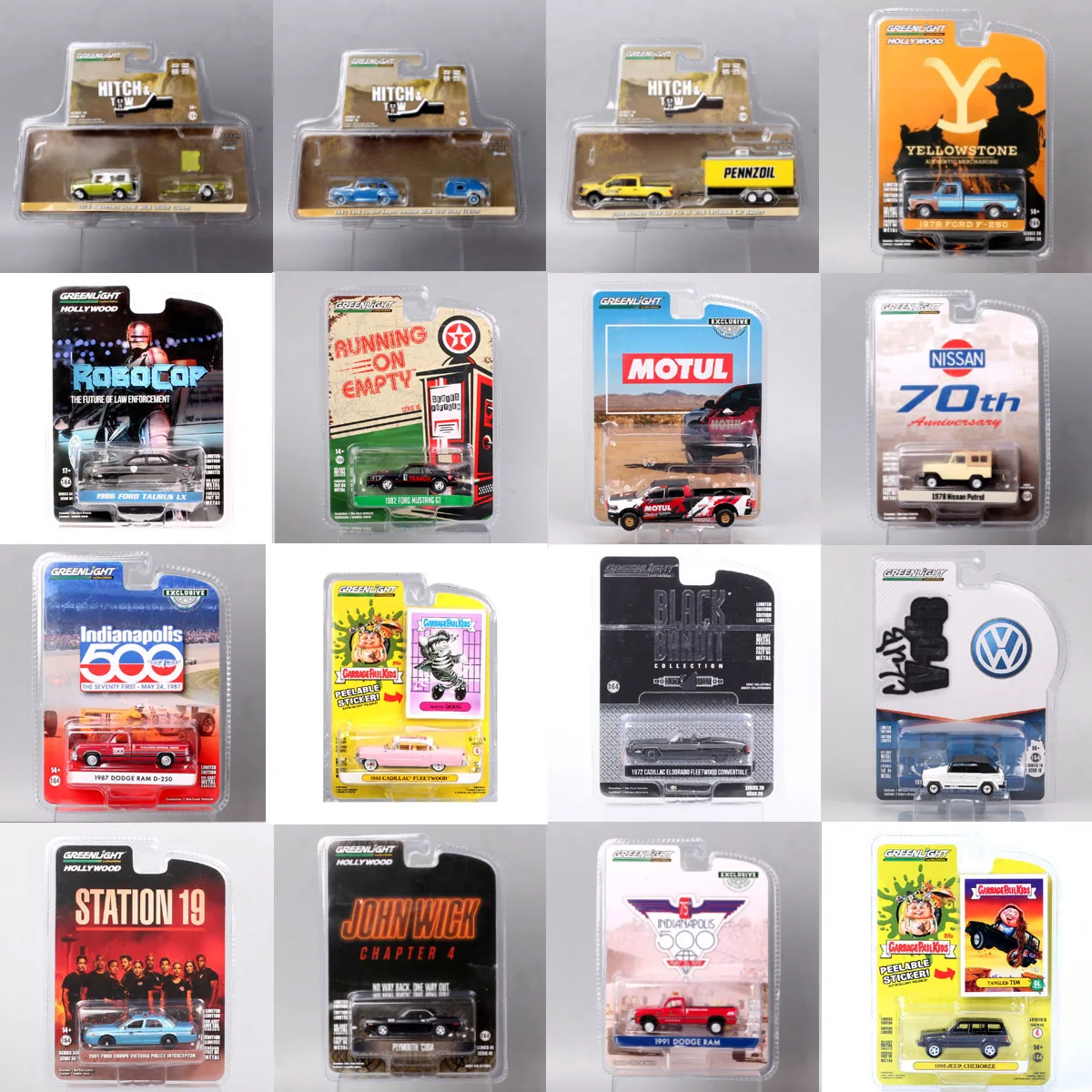 

1/64 Chevrolet Suburban C10 Dodge RAM 2500 Ford F250 F100 Nissan Patrol Cadillac FleetWood Plymouth VW 181 Car Model Greenlight