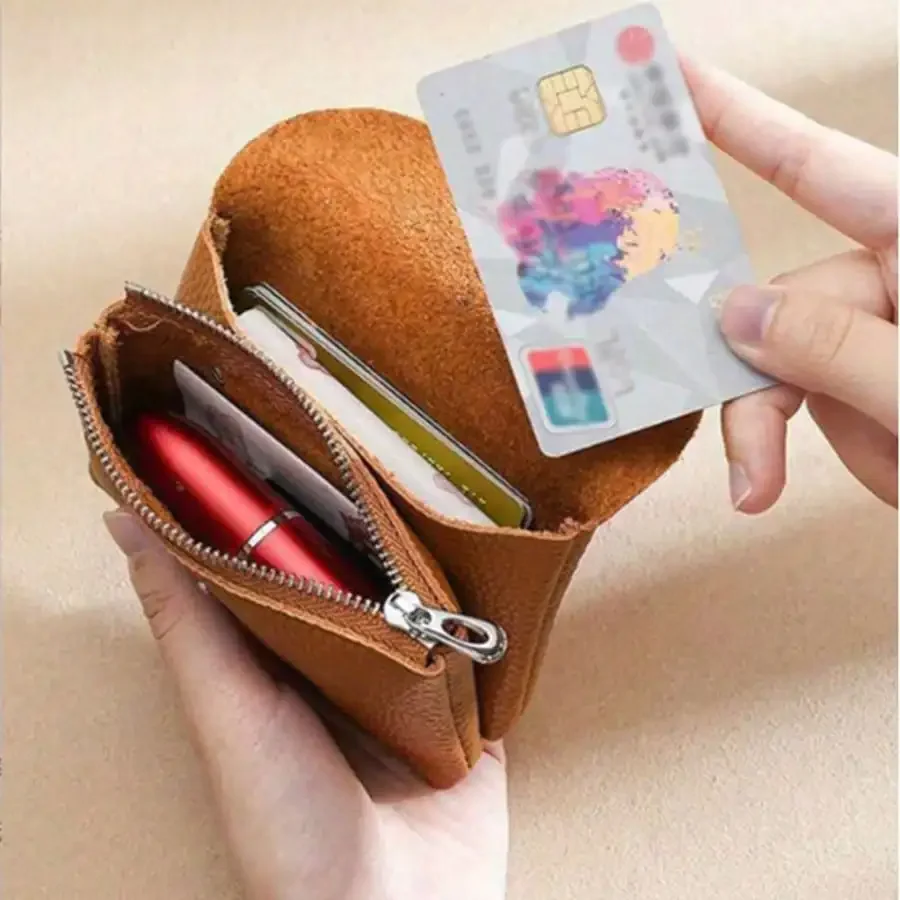 

Stone Pattern Alligator Print PU Portable Zipper Ultra-Thin Malist Small 6-Card Pack Multi-Card Purse Fashion Short Wallet Simpl