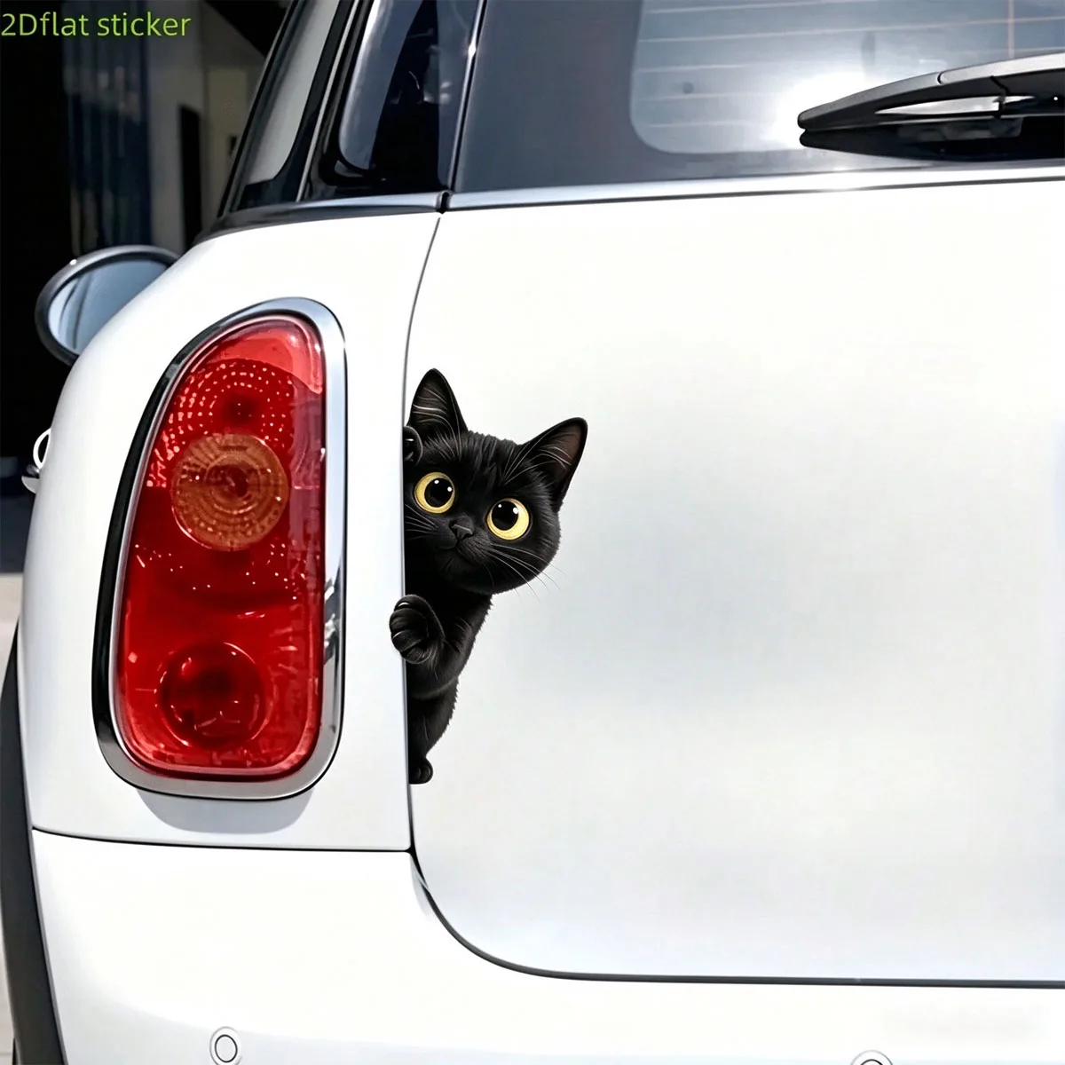 Cute Peekaboo Black Cat Car Decal, Funny Peeping Kitten Sticker for Car Window, Waterproof Auto Body Decors Autos