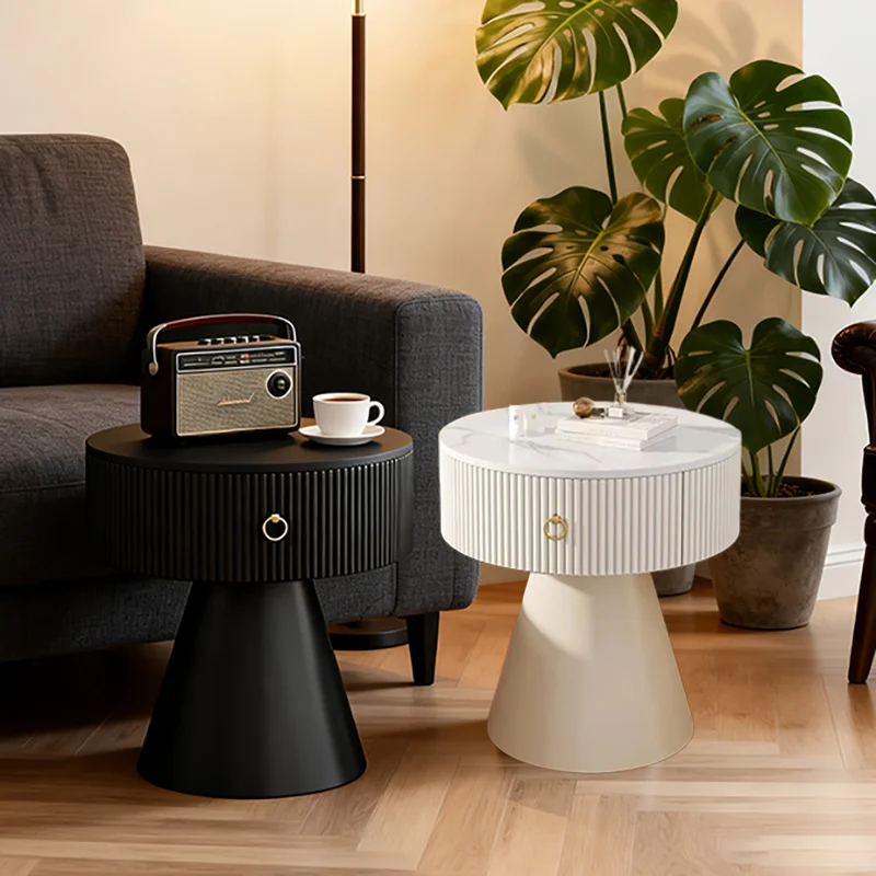 Cream style bedroom bedside table for home use, small storage side table. Easy to install and suitable for living room