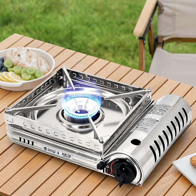 

3500W Portable Stainless Steel Card Stove Outdoor Camping and Picnic Windproof Anti Slip Gas Stove Fierce Fire Thin Card Stove