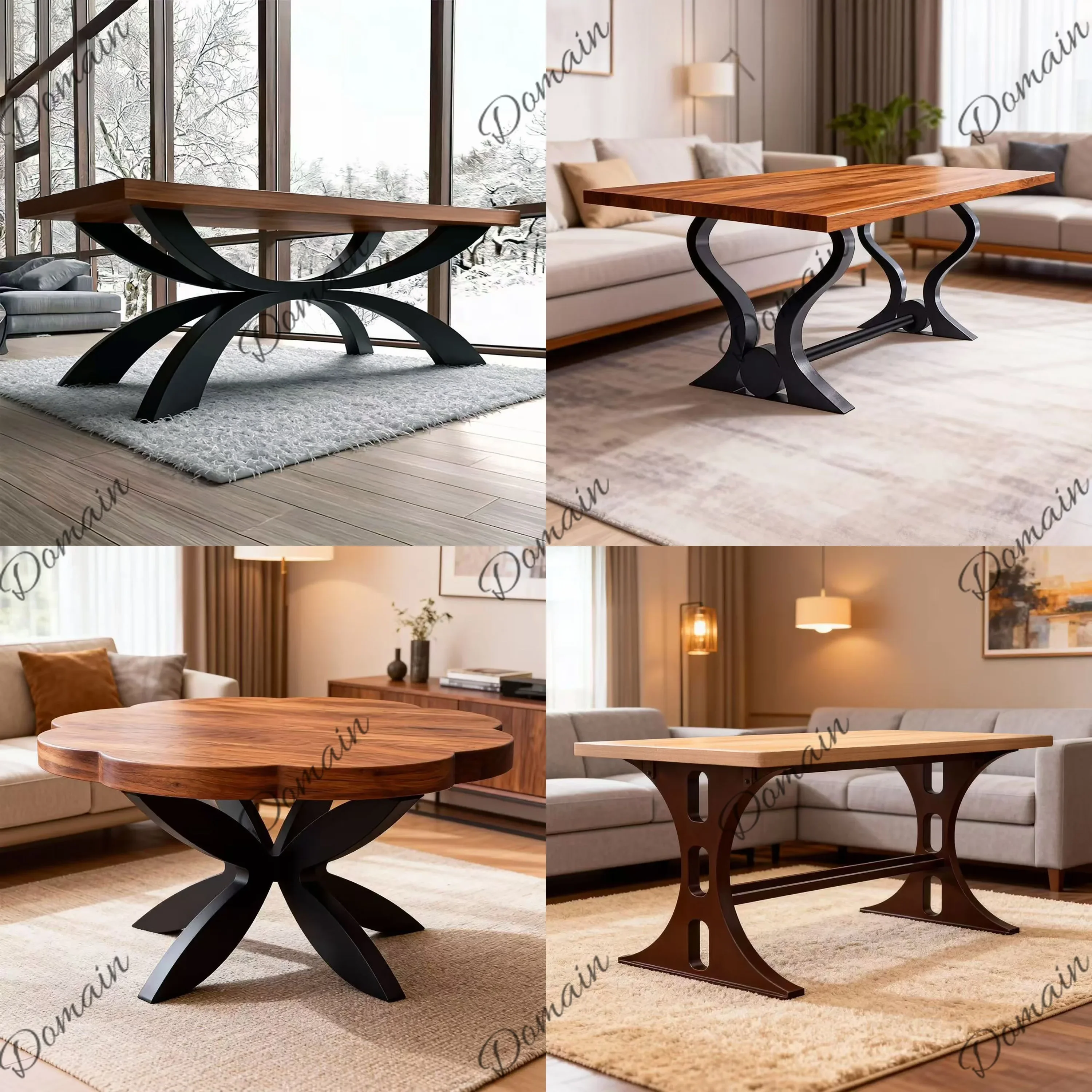 BJ Custom Iron Table Legs Heavy Duty Metal Desk Legs For Dining Office Marble Table Bar Support