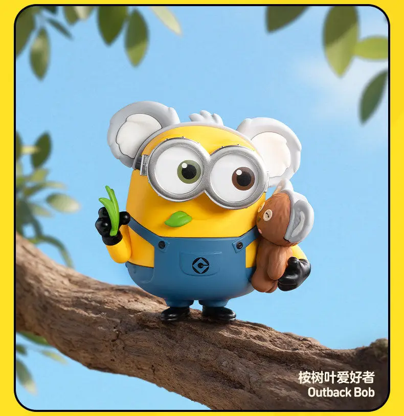 Figura genuina de la serie POP MART Minions World Journey, caja ciega periférica de moda, juguete sorpresa de acción de Anime Kawaii