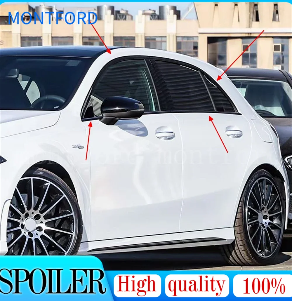 Stainless Steel Car Door Full Window Frame Window Sill Molding Trim Cover For Mercedes Benz A-Class W176 W177  A180 A200 A260