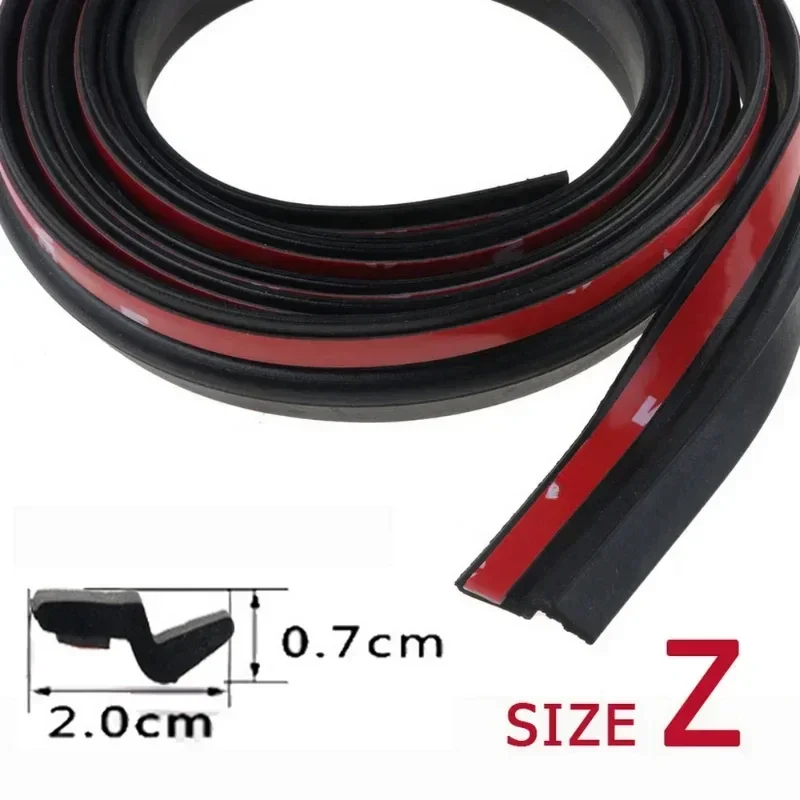 P Z D Shape Type 1 Meters Car Door Seal Strip EPDM Rubber Noise Insulation Anti-Dust Soundproof Car Seal Strong 3M Adhensive