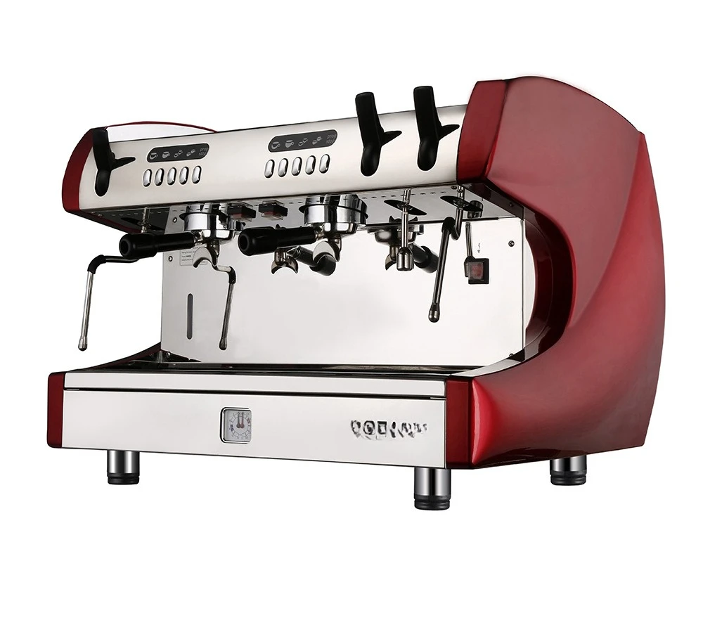 Italian commercial semi-automatic coffee machine, double-head Italian semi-automatic high cup version copper boiler