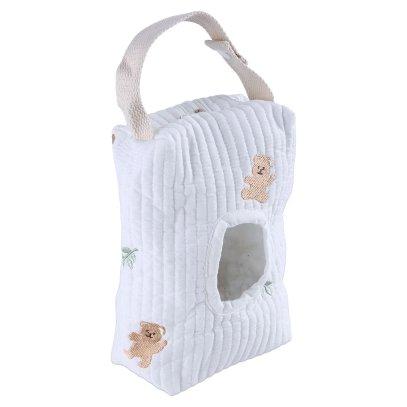 Bear Baby Strollers Wet Wipes Case Organisers Bag Reliable Tissue Storage Solution for Busy Parent