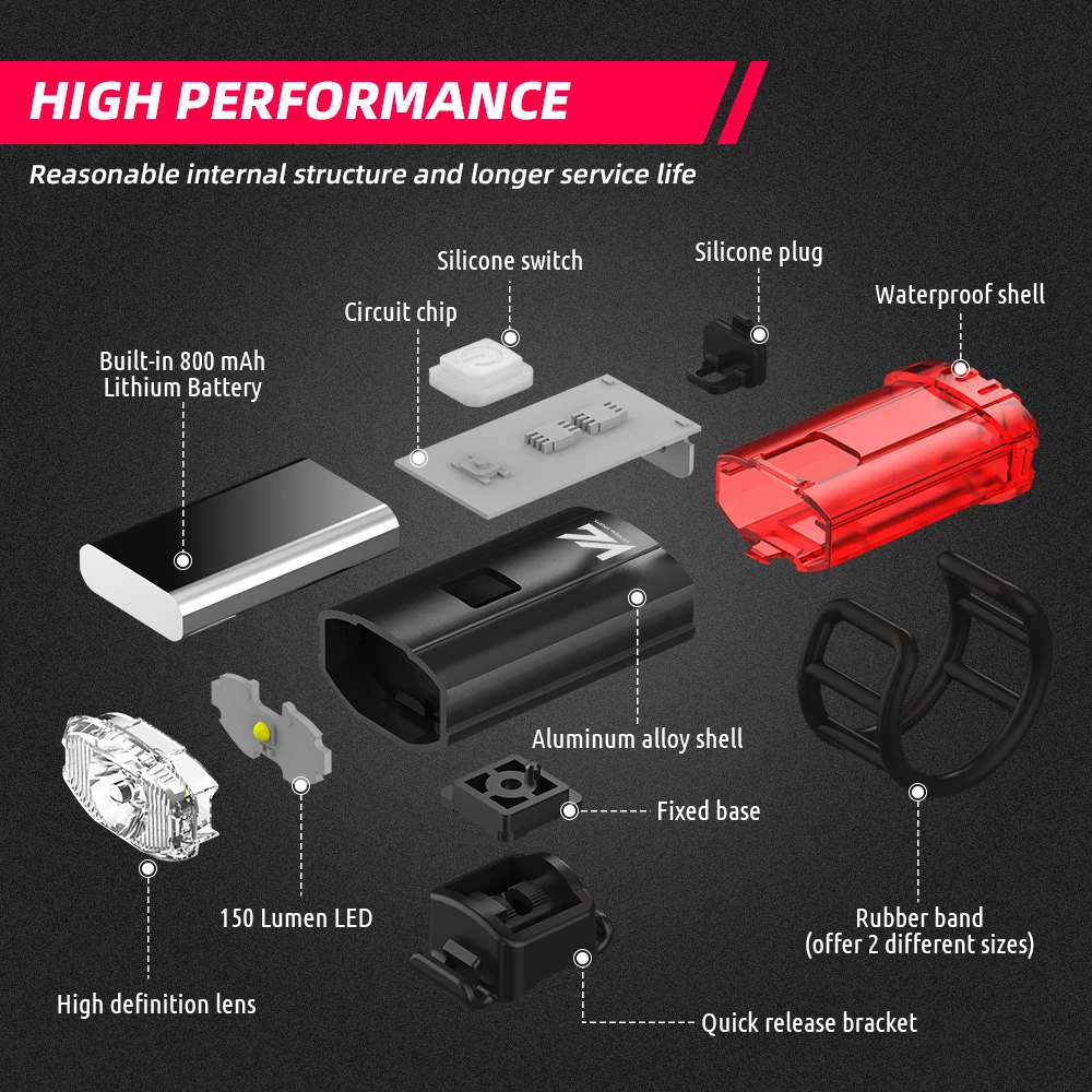 VICTGOAL 2-IN-1 Bicycle Helmet Light USB Flashlight LED Cycling Front Rear Lamp MTB Taillight Electric Mountain Bike Accessories