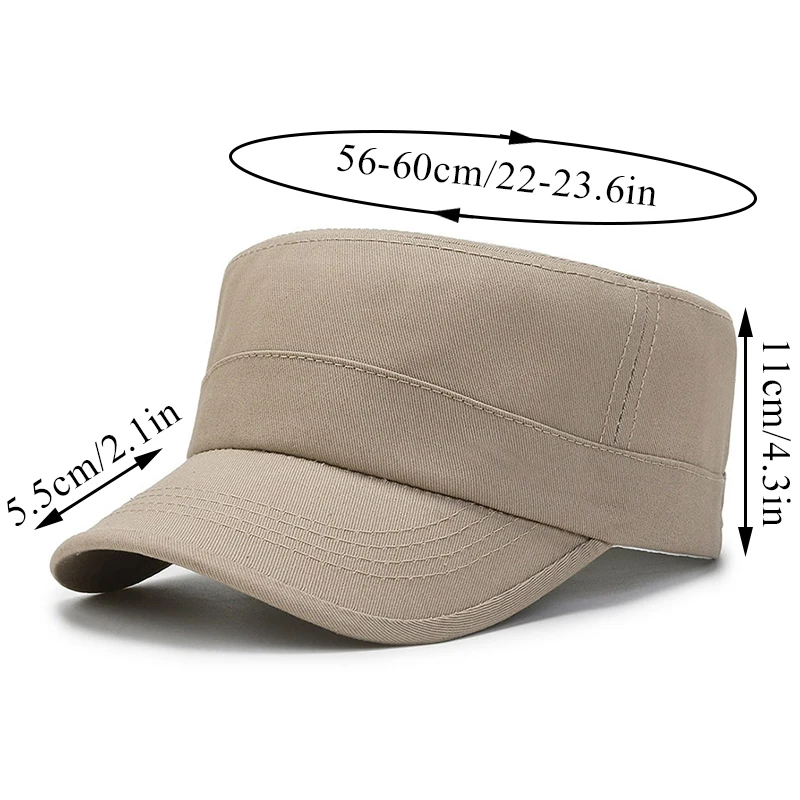 Fashion Washed Cotton Men Military Cap Summer Sunscreen Cadet Hat adjustable Flat Top Caps Women Men Fisher Army Hats Bone Cap