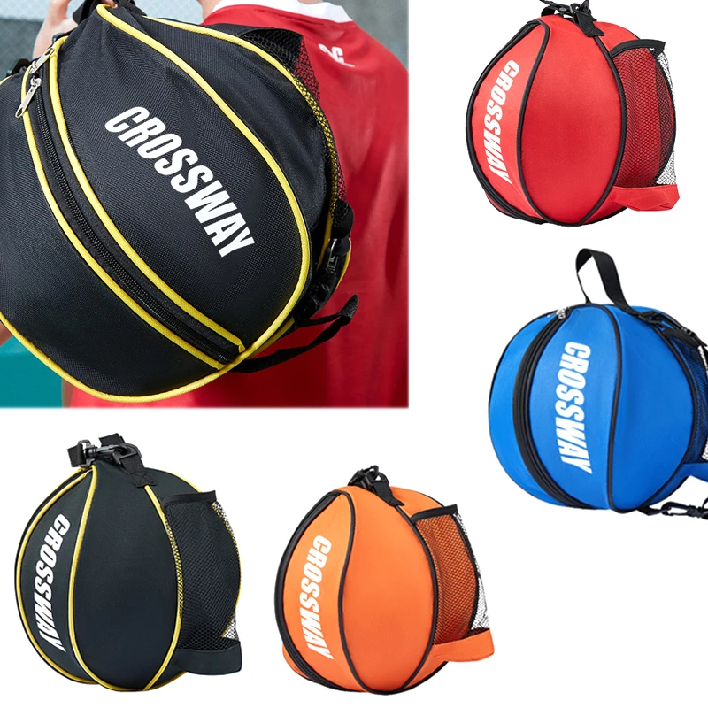 1Pc Adjustable Shoulder Strap 2 Side Mesh Pockets Basketball Bag Football Volleyball Shoulder Bag Team Sports Backpack