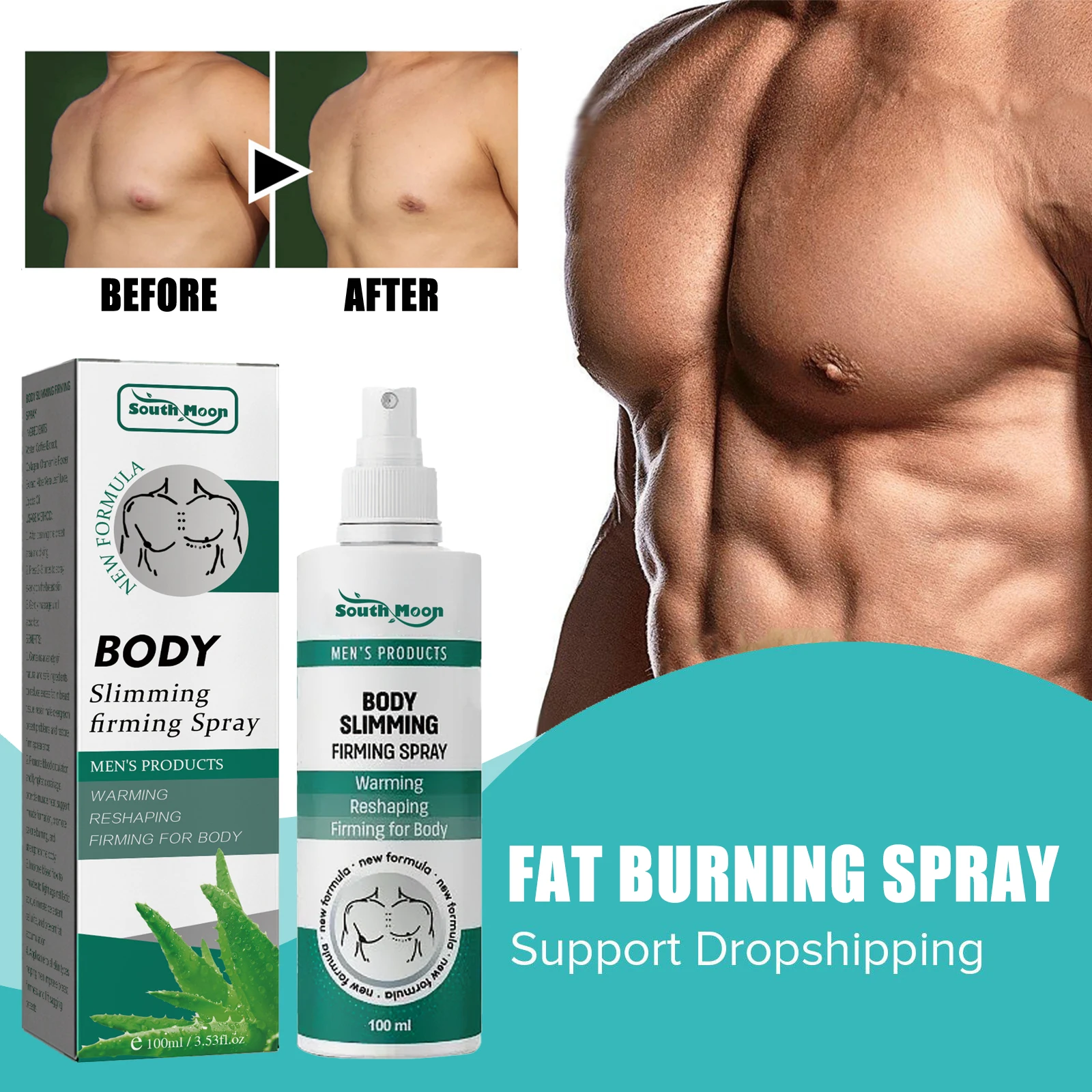 Fat Burning Spray Weight Loss Chest Firming Break Down Fats Eliminate Cellulite Skin Strengthen Abdominal Muscles Slimming Spray
