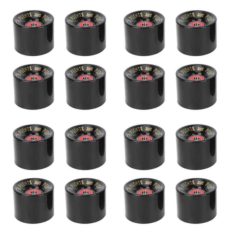 PUENTE 16Pcs/Set Cruiser Skateboard Wheels PU Wheels Long Board Cruiser Wheels With ABEC-9 Bearings