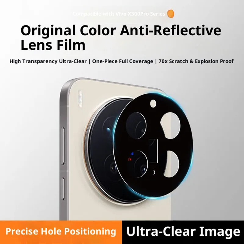 

3D Back Tempered Glass Camera Lens Protector for Vivo X300 Pro Black Camera Protectors for VIVO X300 X300Pro Lens Film Cover