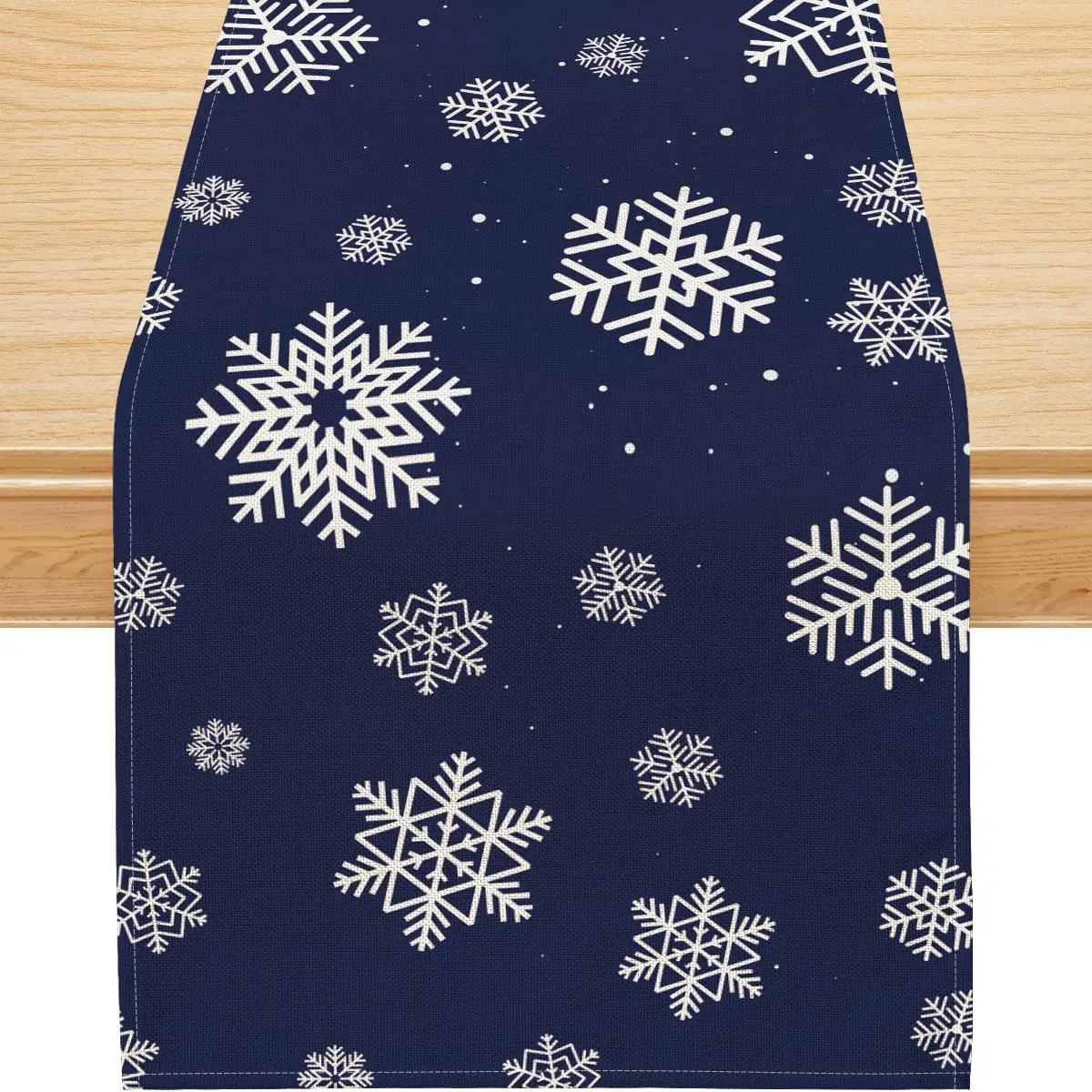 

Christmas Table Runner,Winter Table Runner for Table Snowflakes Christmas Decor Seasonal Winter Holiday Home for Indoor Party