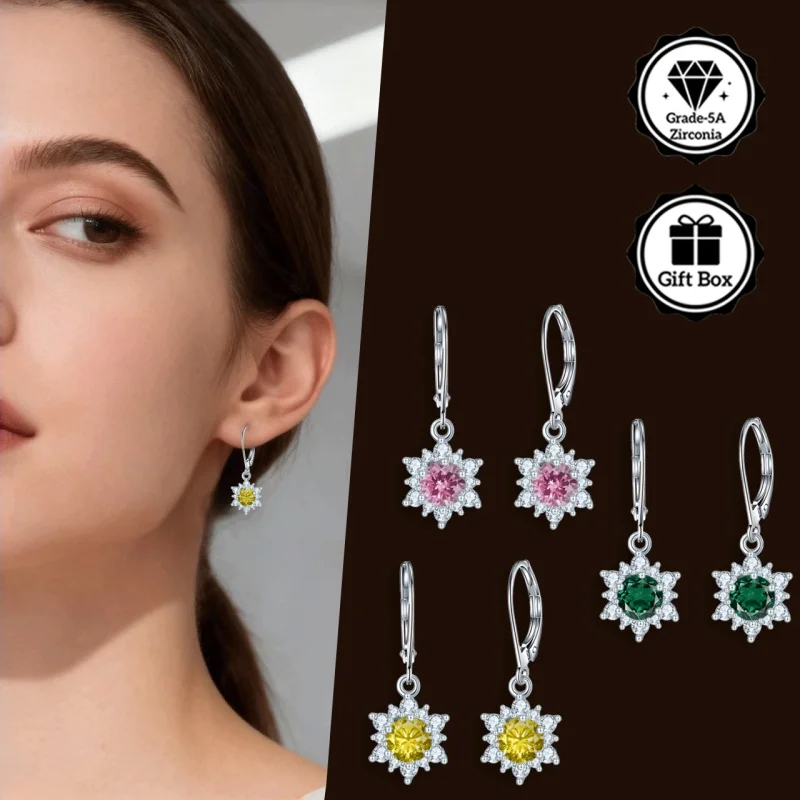 

Ювелирные изделия LAMVOICE для женщин/гипоаллергенные серьги-крючки с 1-каратным цирконием, рождественский подарок для ювелирных изделий высокого качества