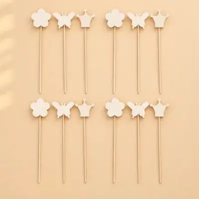 12pçs varinhas mágicas para crianças, varinhas de fadas para meninas, varinha de madeira, artesanato, conjunto de atividades para colorir, presente de educação precoce