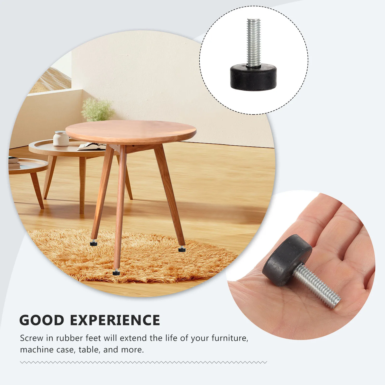 

4Pcs Adjustable Rubber Furniture Feet Heavy Duty Shock Absorbing Levelers Table Leg Pads Anti Slip Wear Resistant Replacement