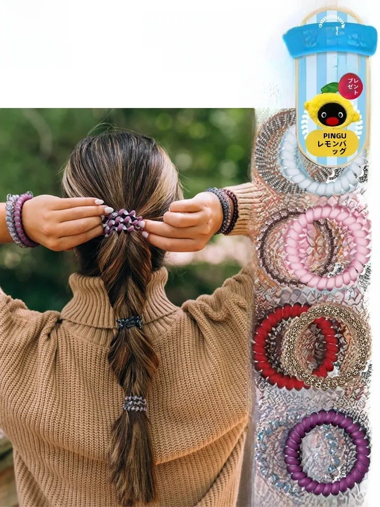 テレタイズ-高弾性-電話線ヘアタイ-tt-サークル-ノートレース-ヘアアクセサリー-ヘアバンド-男女兼用