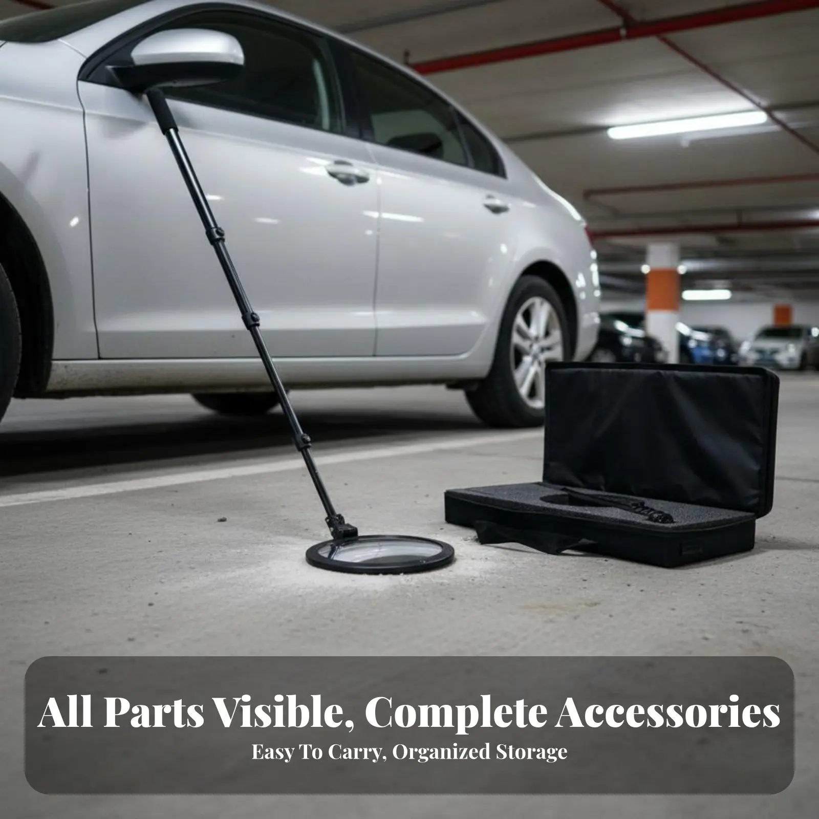 

Under Vehicle Inspection Mirror 180-Degree Adjustable Telescopic Undercarriage Mirror Sturdy-Duty Lightweight