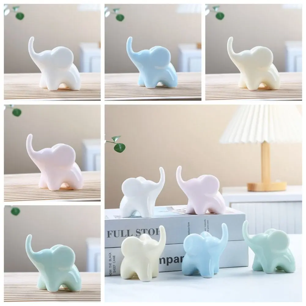 

Luxury Style Elephant Ceramics Crafts Model Modern Art Ornaments Simulated Elephant Figurines Handmad Statue