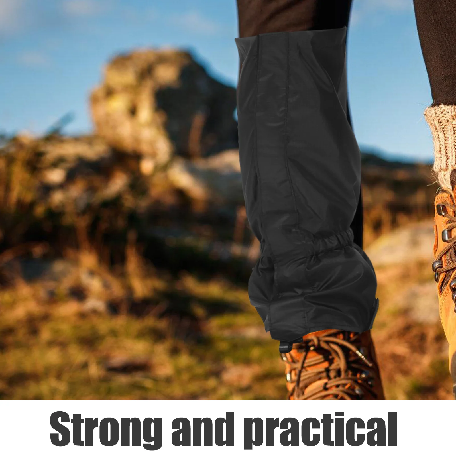 

2Pcs Waterproof Boot Gaiters Adjustable Outdoor Shoe Covers Snow Mud Resistant Hiking Mountain Climbing Leg Protectors Anti Slip