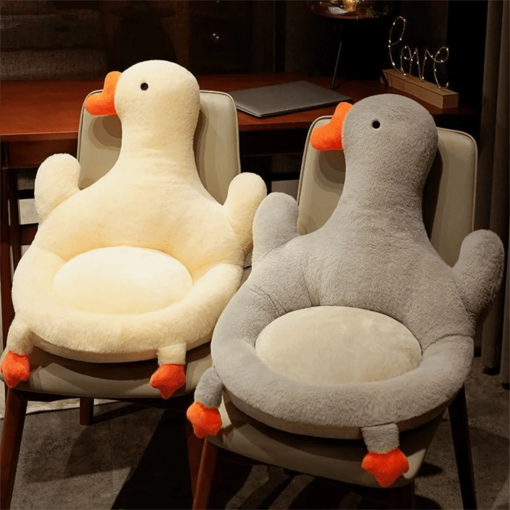 Comfortable Big White Goose Cushion Thickened Integrated Backrest Chair Cushion Soft Seat Pad Home