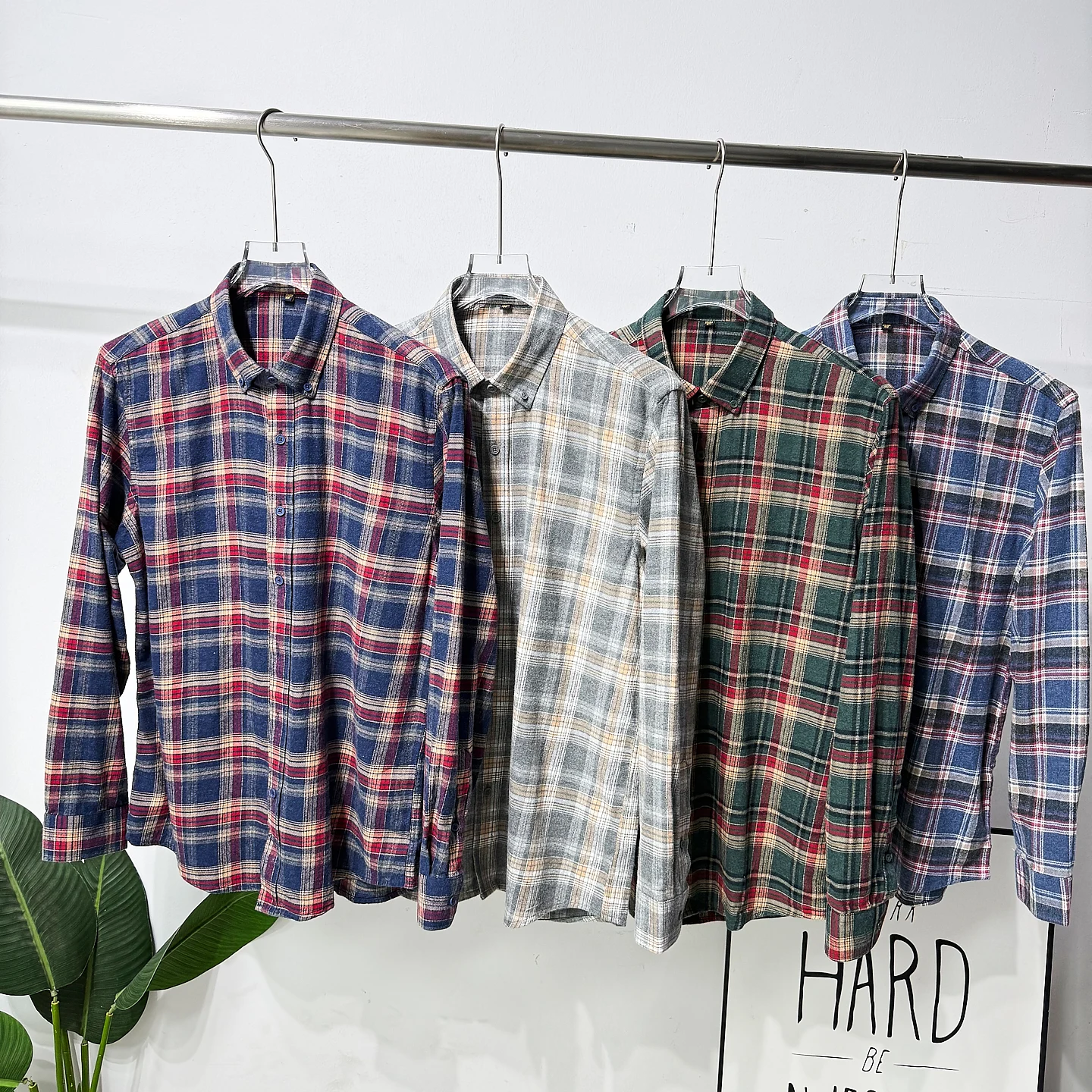 

Classic Cotton Flannel Men's Long Sve irt Plaid Pattern Autumn Winter Top Skin-friendly Breathable Loose Fit Open Cardigan