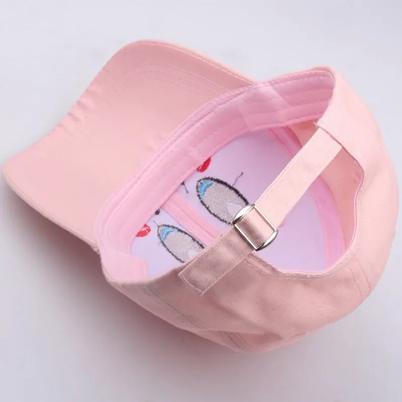 Anime Pink Kirbys Baseball Cap Girl Kawaii Smiling Face Embroidered Sunshade Hat Funny Hat Birthday Gifts Party