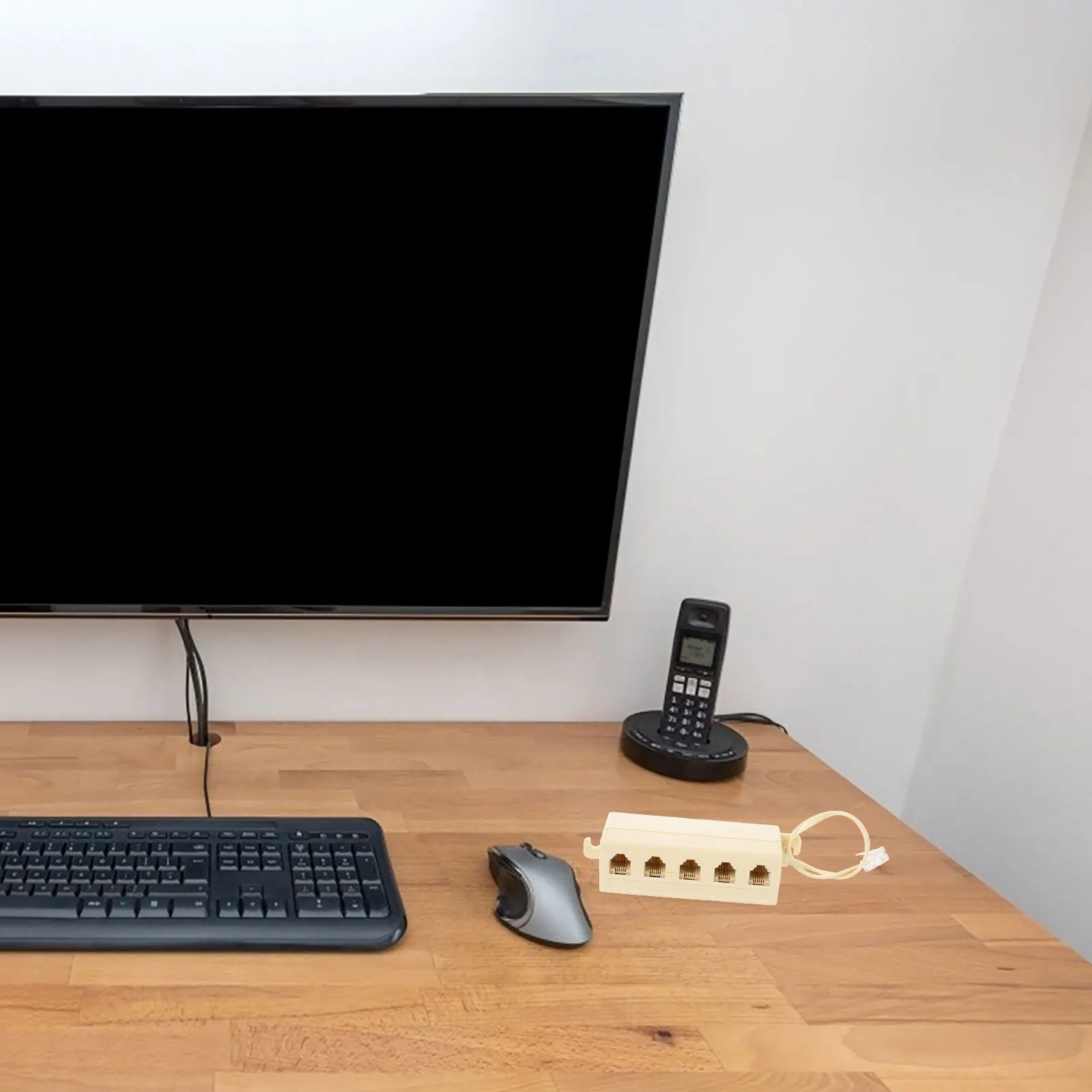 

2Pcs Telephone Splitter Adapter 1 in 5 Way Landline Splitter Junction Box Compact Reliable Stable Signal Transmission Easy