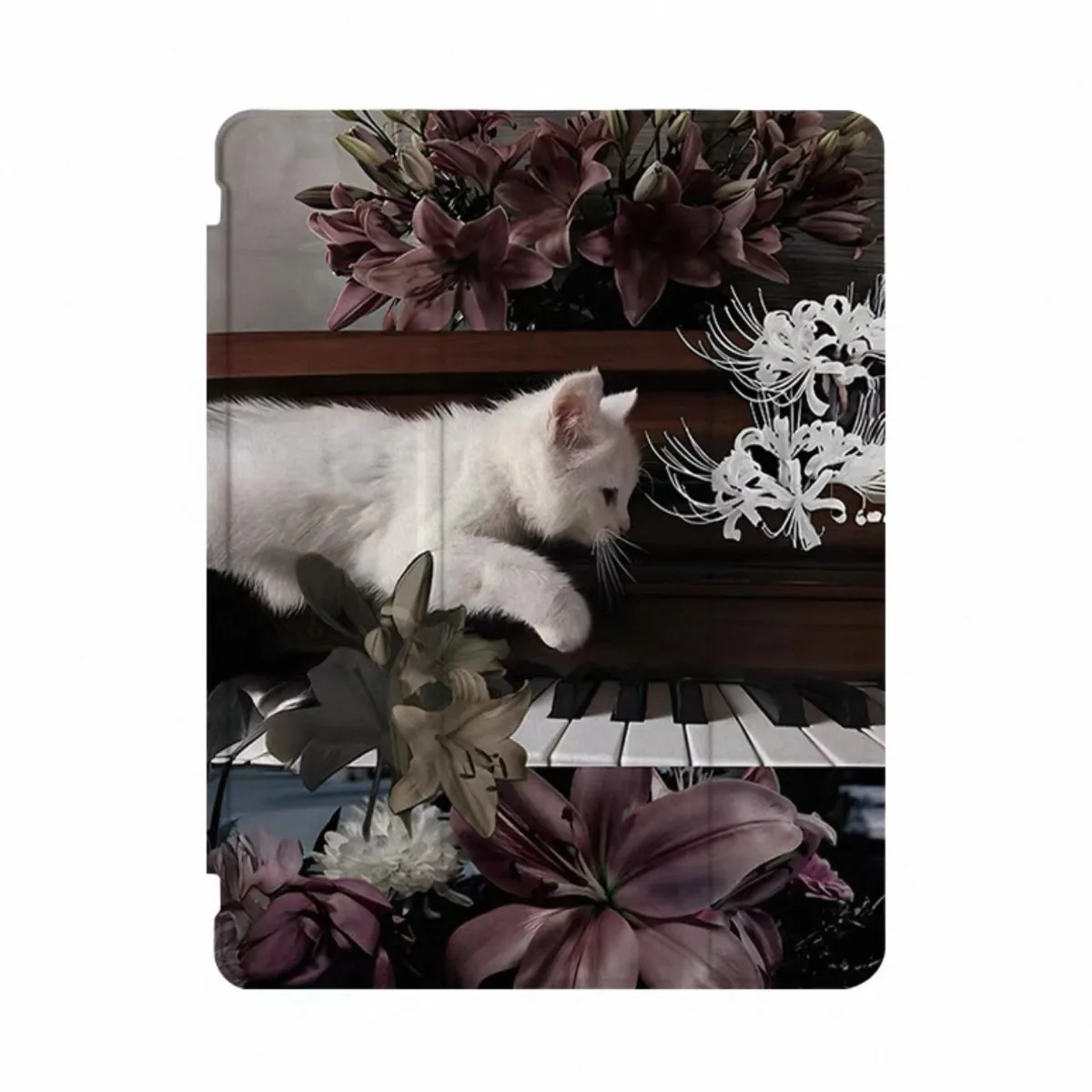 Ins Style Creative Flower Cat Tri-Fold Tablet Case For iPad Pro 11 13in 2025 iPad Pro 12.9in Air7 10th 11th M4/5 Protected Cover