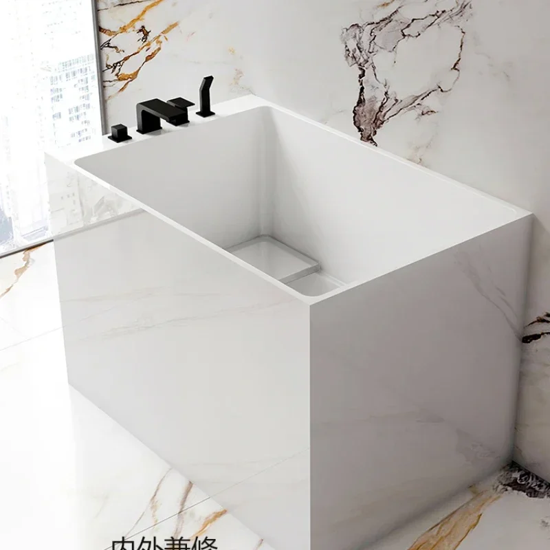 Bidet bathtub household acrylic small apartment deep bubble mini Japanese independent integrated square bathtub