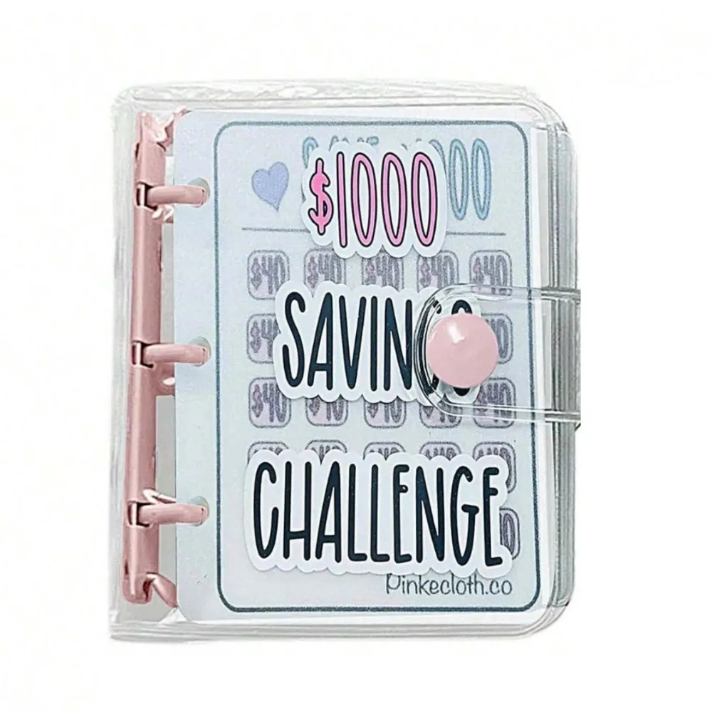 3-holes Savings Challenge Book Saving $1000 Mini Portable Money Book Saving Loose-leaf Notebook Cash Budget Storage Book