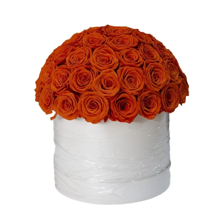 

Mushroom head, hug bucket, immortal flower, rose, real flower, creative gift, ornament.