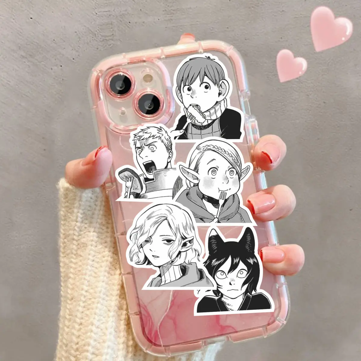 Dungeon Meshi Anime Sticker Laius Marsilla Senshi Delicious in Dungeon Black White Manga Style Stickers Laptop Phone Case Decor