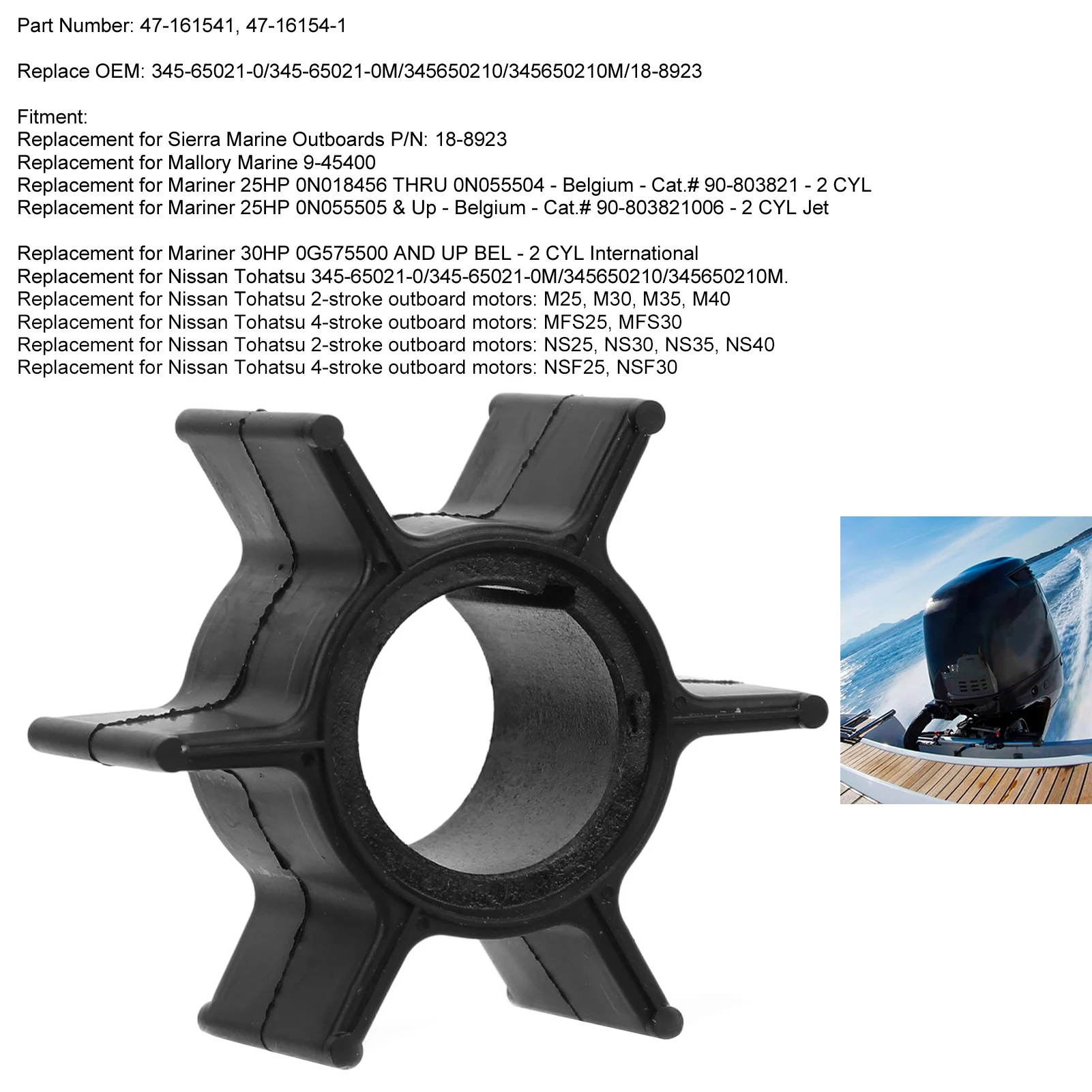 345‐65021‐0M 6 شفرات المكره 47‐161541 لاستبدال Tohatsu Outboard 25/30/35/40 345‐65021‐0 #1