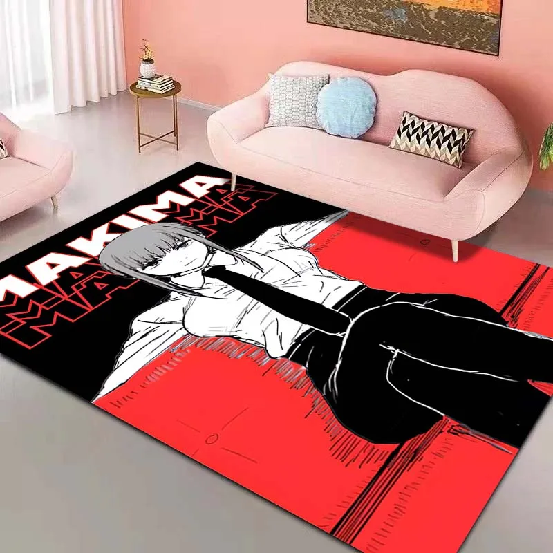 15 Sizes C-Chainsaw Man Pattern Rug Carpet for Living Room Bathroom Mat Carpet for Bedroom Kid's Room Home Decor Anime Rug Mat