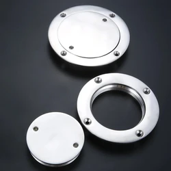 1Pc Round Marine Grade 316 Stainless Steel Inspection Hatch Deck Plate Cover Key for Boat Yacht Accessories Hardware 3inch 4inch