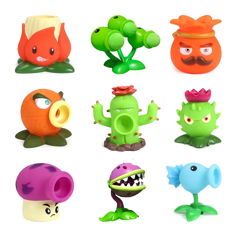 Plants vs. Zombies 2 PVZ Toys Soft Rubber Peashooter Coconut Cannon Fume-Shroom Action Figures Model Dolls Shooting Toys Gifts