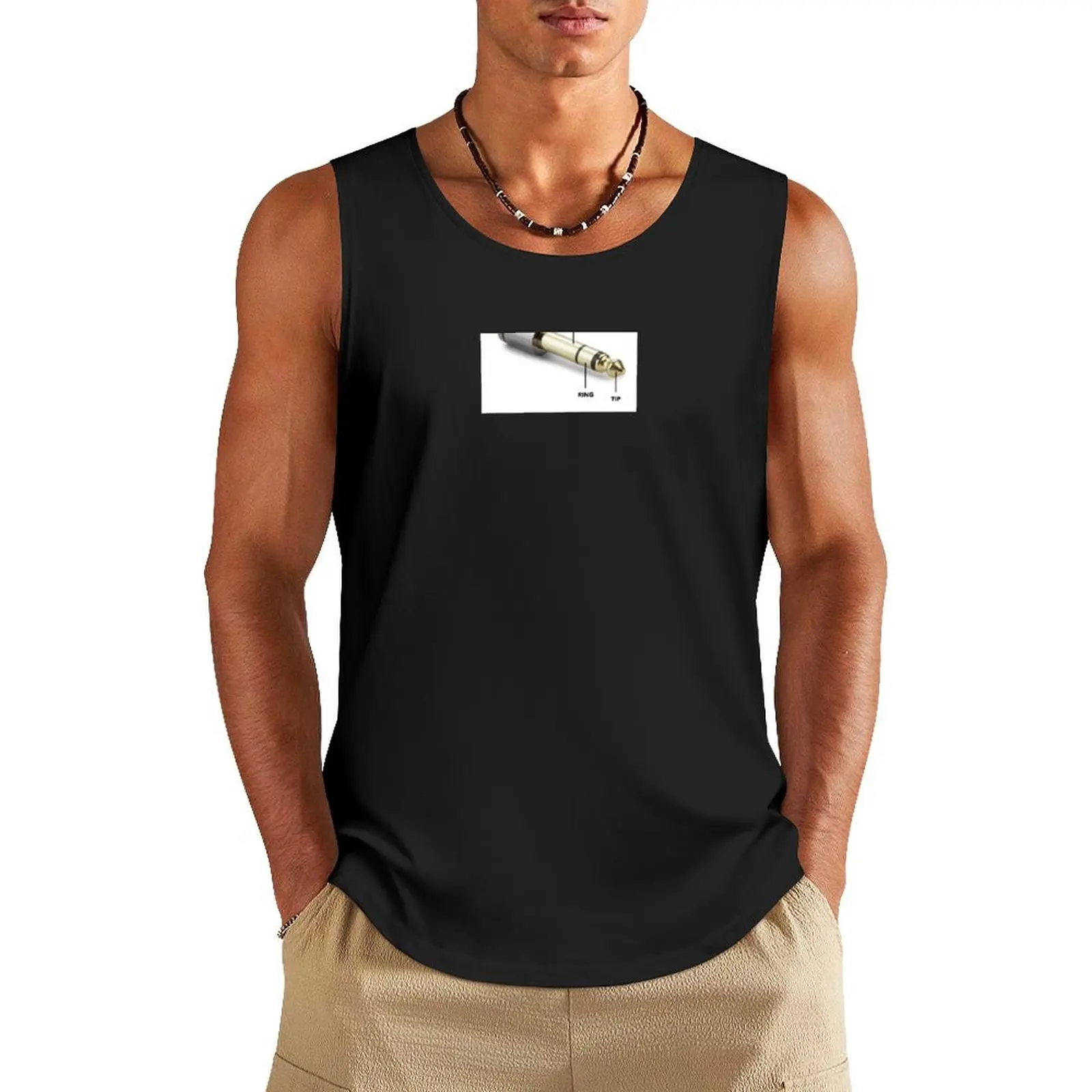 

Headphone Jack Tank Top vests for men Men's t-shirt men clothes Men's gym articles