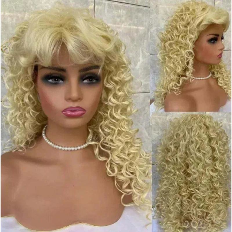 

18in Fashion Mid-Length Curly Synthetic Wigs Women Daily Use Halloween Wig