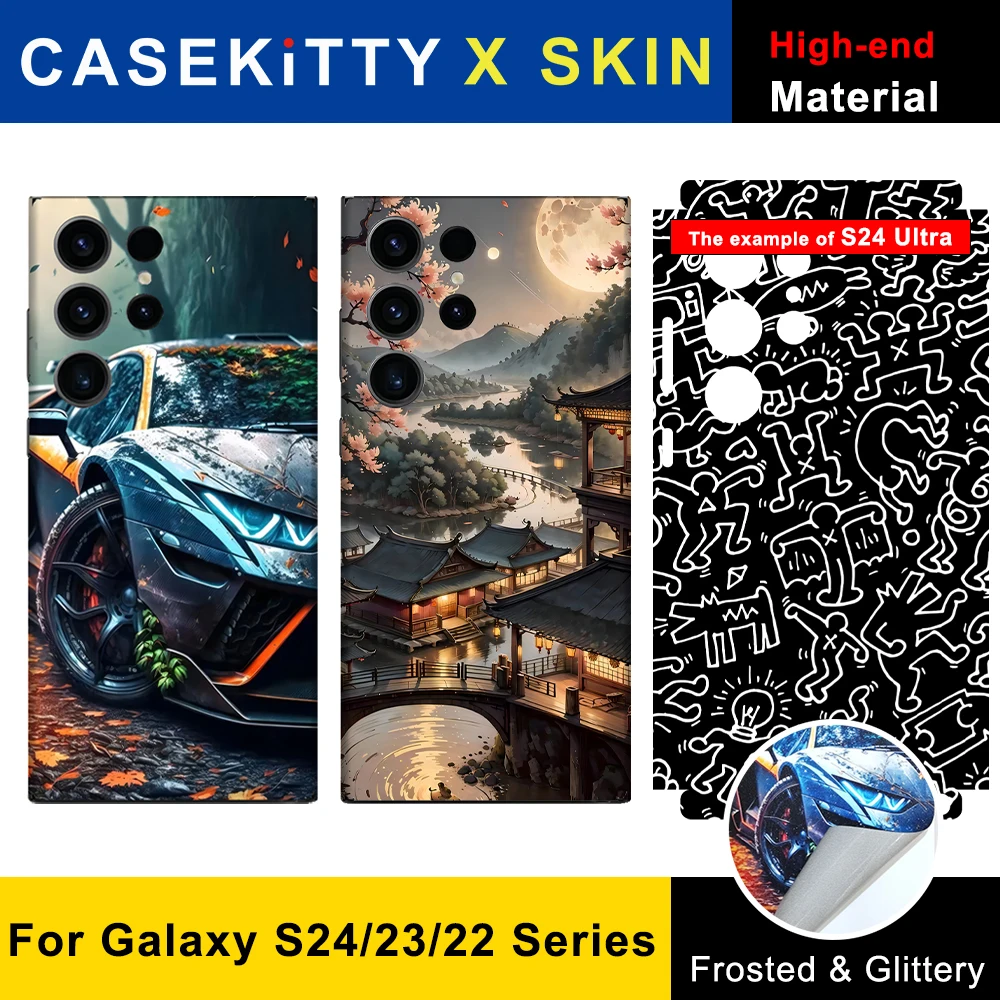 

CASEKiTTY Colorful Decal Skin For Samsung Galaxy S24 Ultra Back Film S22 Plus Sticker S23 Protective Wrap Thin Screen Protector