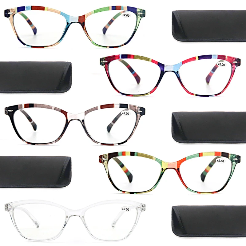 Reading Glasses For Women Personality Cat Eye Reader Rivet Decorative Frame Amplifier For Presbyopic glasses Fashion Ladies