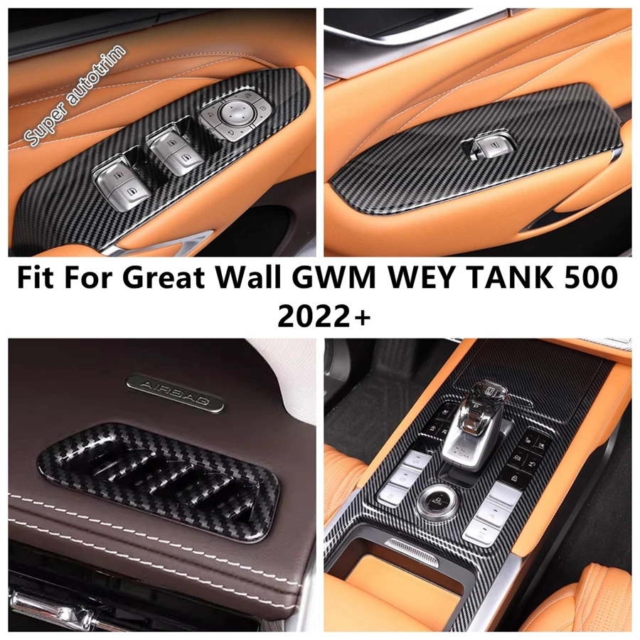 

Carbon Fiber Dashboard AC / Gear Shift Panel / Window Lift Cover Trim Accessories For Great Wall GWM WEY TANK 500 2022 - 2024