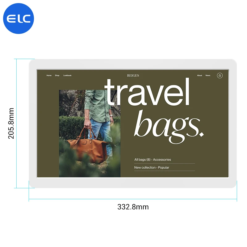 

16 Inch Wall-Mounted Indoor Digital Signage Small LCD Touch Screen 2GB Memory Capacity Poe Advertising Display For Business Use